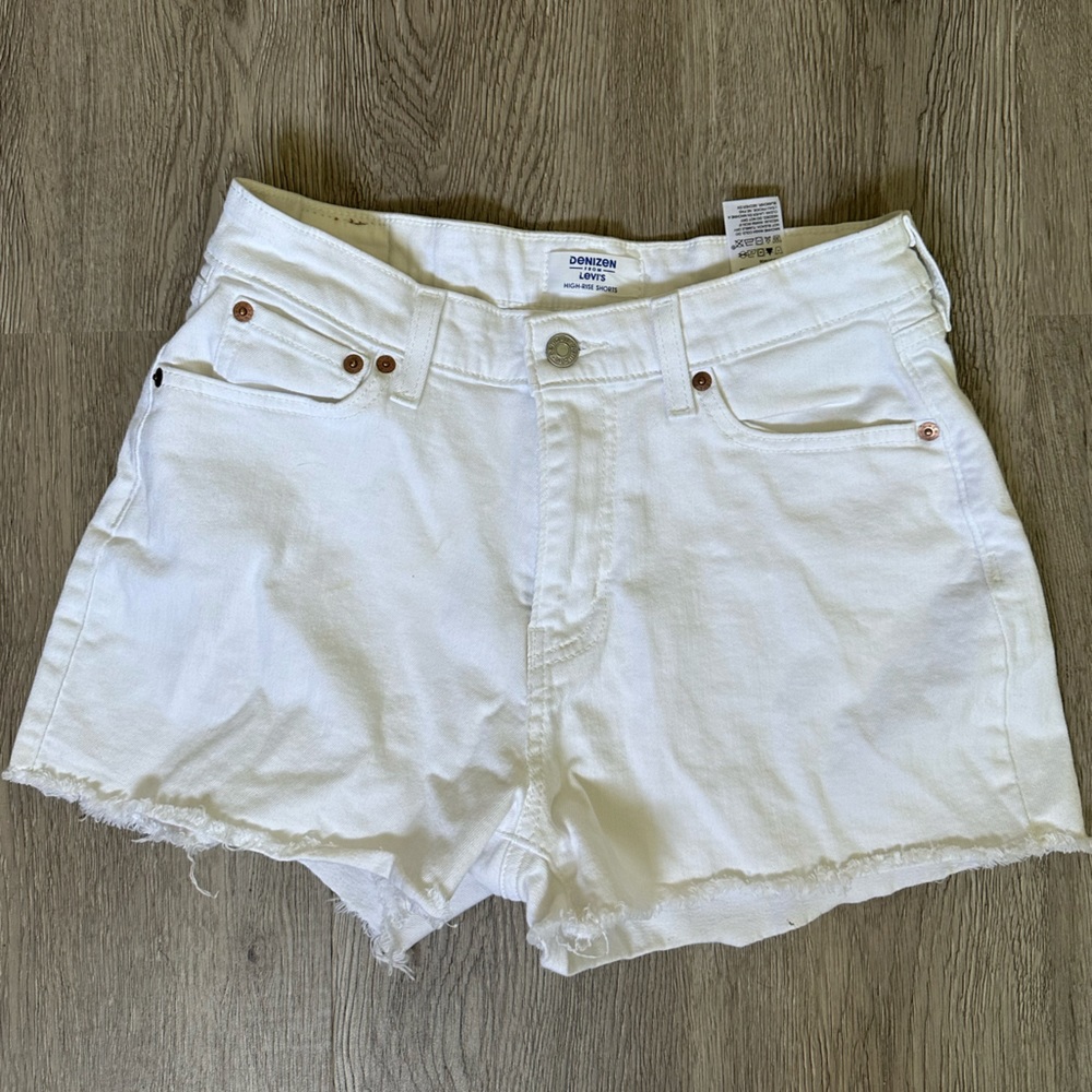 White jean shorts